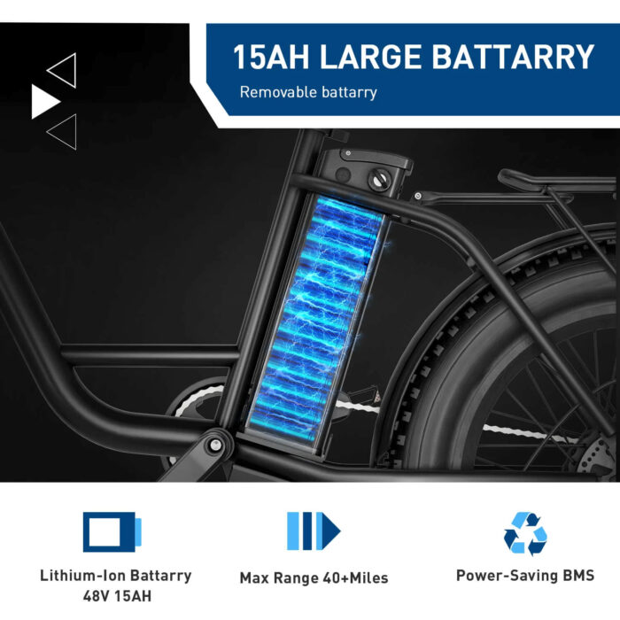 Hiboy EX6 Step-thru Fat Tire Electric Bike - Adventure Sports Innovation - 1hah Large Battery