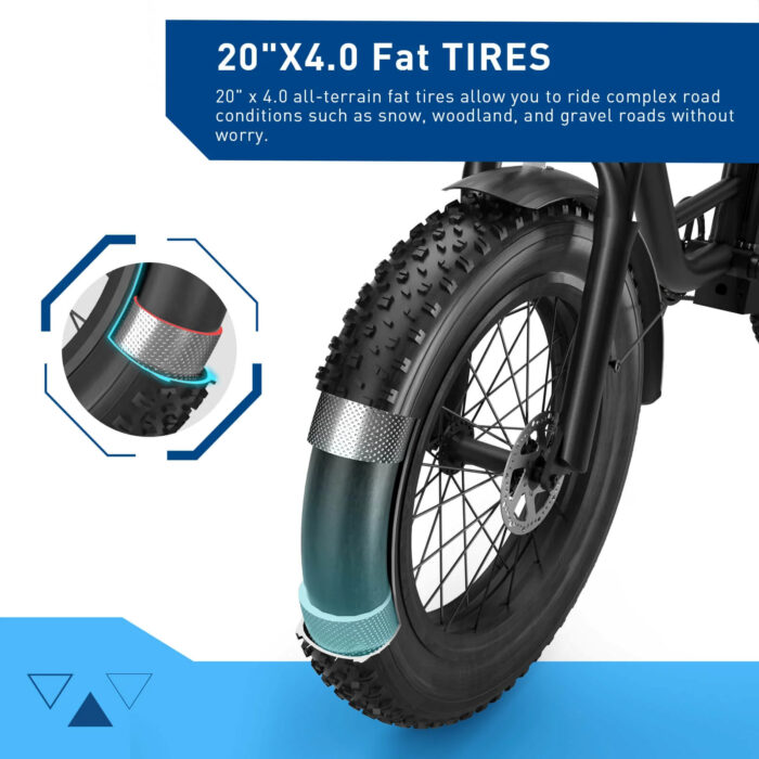 Hiboy EX6 Step-thru Fat Tire Electric Bike - Adventure Sports Innovation - 20x4 fat tires