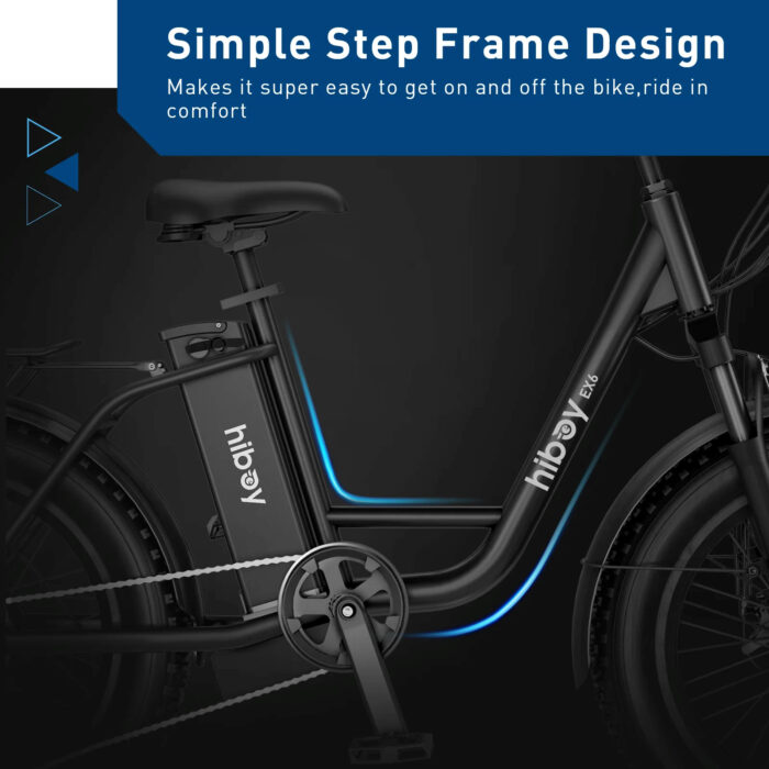 Hiboy EX6 Step-thru Fat Tire Electric Bike - Adventure Sports Innovation Simple Step Frame Design